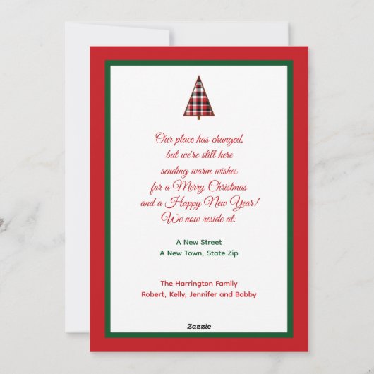 Red Christmas Tree Change of Address Invitations (Dos)
