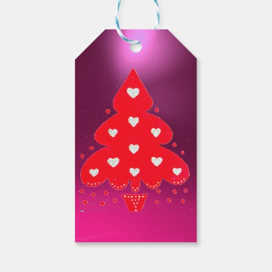 RED CHRISTMAS TREE HOLIDAY PARTY paars Cadeaulabel (Achterkant)