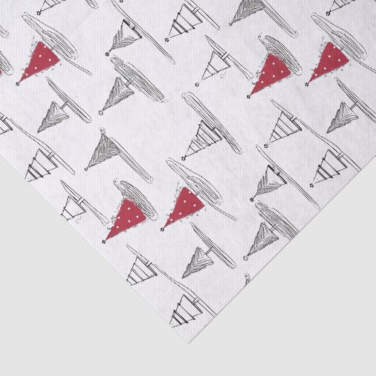 Red Christmas Tree Pattern#5 ID1009 Tissuepapier (Detail)