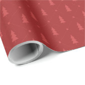Red Christmas Tree Pattern Cadeaupapier (Rol Hoek)