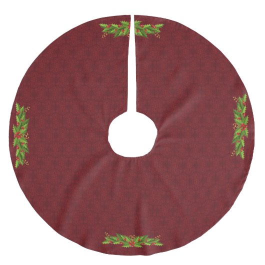 Red Christmas Tree Skirt Kerstboom Rok (Voorkant)