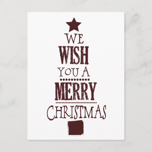 Red Christmas Tree Wish Feestdagenkaart (Voorkant)