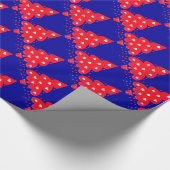 RED CHRISTMAS TREIN MET HARTS, Blue Cadeaupapier (Hoek)