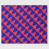 RED CHRISTMAS TREIN MET HARTS, Blue Cadeaupapier (Vlak)