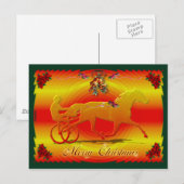 Red Christmas Trotter Feestdagenkaart (Voorkant / Achterkant)