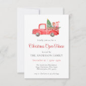 Red Christmas Truck Open House Party Invitation (Devant)