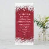 Red Christmas White Snowflakes Menu Mariage (Debout devant)