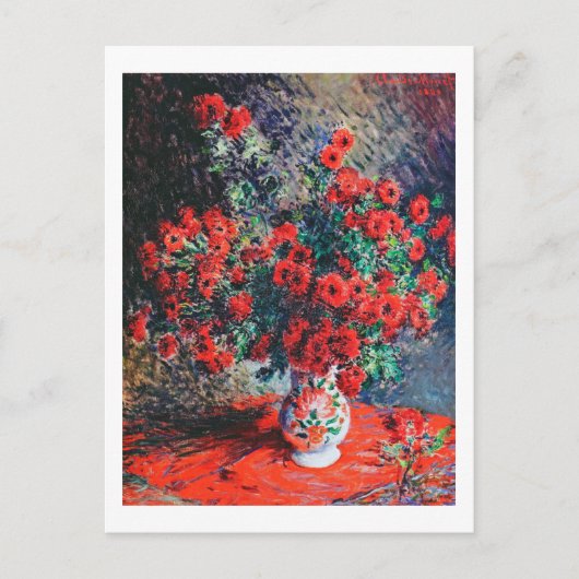 Red Chrysanthemum, Monet Briefkaart (Voorkant)