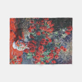Red Chrysanthemum, Monet Fleece Deken (Voorkant (Horizontaal))