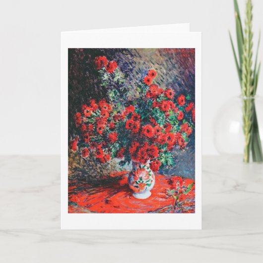 Red Chrysanthemum, Monet Kaart (Voorkant)