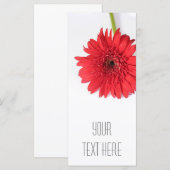 Red Chrysanthemum Votre carte à plat texte (Devant / Derrière)