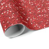Red Chunky Glitter Sequin Cadeaupapier (Rol Hoek)