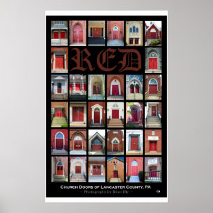 "RED Church Doors of Lancaster County, PA"-Poster Poster