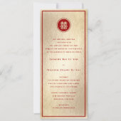 Red Circle Double Happiness Gold Chinese bruiloft Kaart (Voorkant)