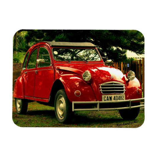 Red Citroën 2CV Magneet (Horizontaal)