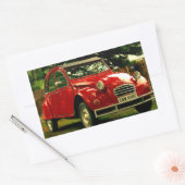 Red Citroën 2CV Rechthoekige Sticker (Envelop)
