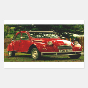 Red Citroën 2CV Rechthoekige Sticker