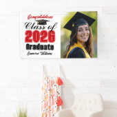 Red Class of 2026 Graduation Party Photo Spandoek (Insitu)