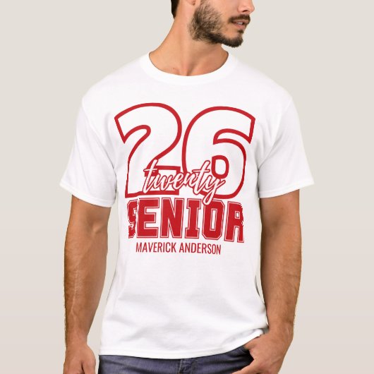 Red Class of 2026 Graduation T-shirt (Voorkant)