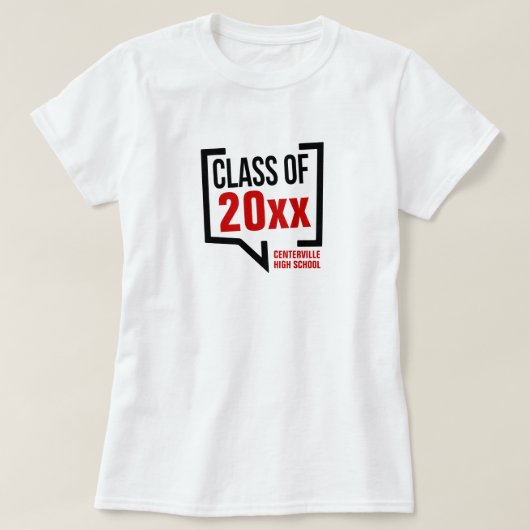 Red Class Year Speech Bubble T-shirt (Design voorkant)
