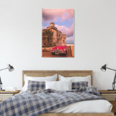 Red Classic Car, Cuba Canvas Afdruk (Insitu (Slaapkamer))