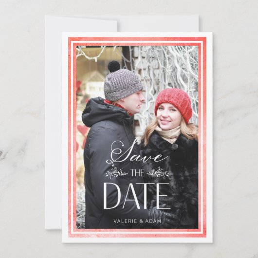 Red Classic Elegant Sophisticated Photo Wedding (Voorkant)