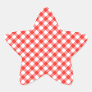 Red Classic Gingham Pattern Pic Nic Ster Sticker
