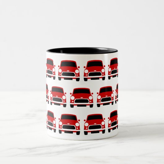 Red Classic Mini Car Mok met Uniefouancering (Center)