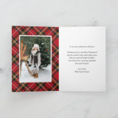 Red Classic Pset Pattern Prettige feestdagen Foto Kaart (Binnen)