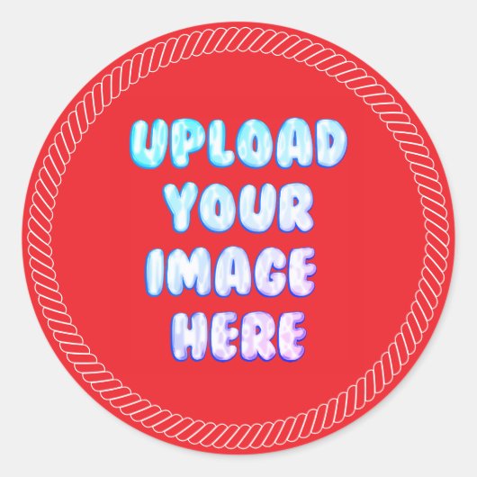 Red Classic Round Sticker with a Business Logo (Devant)