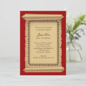 Red Classic Scroll Invitation Kaart (Staand voorkant)