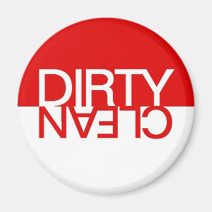 Red Clean Dirty Dishwaser Magnet Magneet