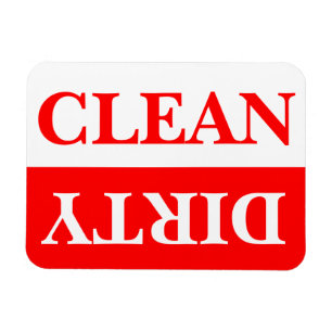 Red Clean en Dirty Dishwasmachine Magneet