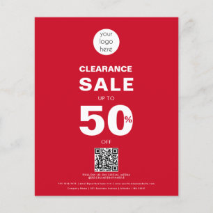 Red Clearance Sale Shop Retail Business Logo Flyer