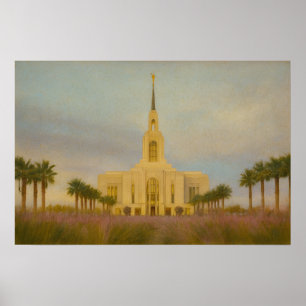 Red Cliffs Utah Tempel Schildering™ LDS Kunst Post Poster