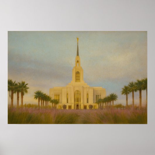 Red Cliffs Utah Tempel Schildering™ LDS Kunst Post Poster (Voorkant)