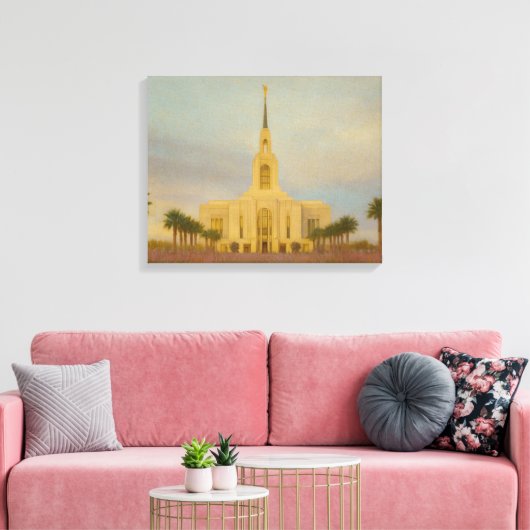 Red Cliffs Utah Temple Painting™ LDS Art Canvas (Insitu (Woonkamer))