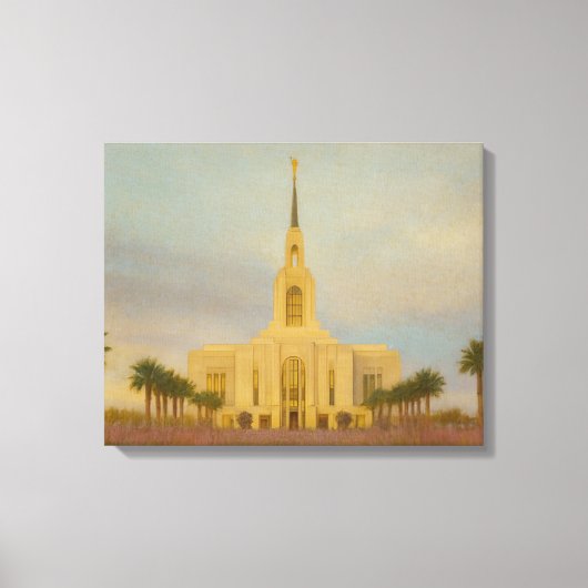 Red Cliffs Utah Temple Painting™ LDS Art Canvas Afdruk (Voorkant)
