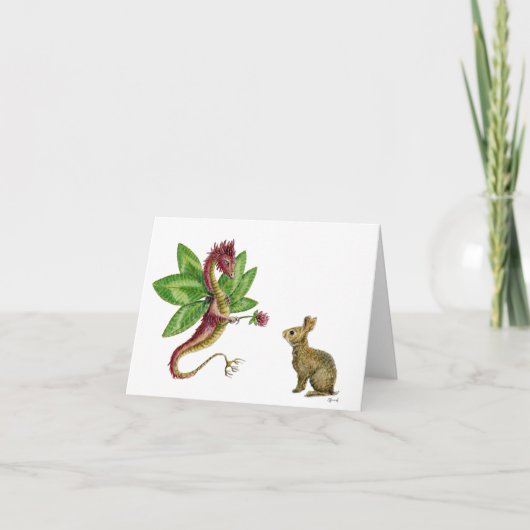 Red Clover Dragon - Notecard Kaart (Voorkant)
