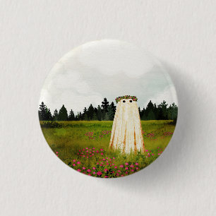 Red Clover Ghost Ronde Button 3,2 Cm