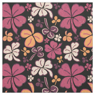 Red Clover Shamrock Pattern St. Patrick's Day Stof