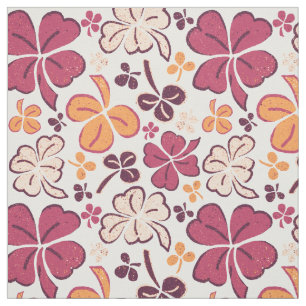 Red Clover Shamrock Pattern St. Patrick's Day Stof