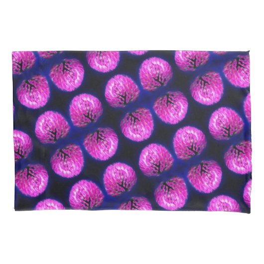 Red Clover Wildflower Abstract Patroon Kussensloop (Voorkant)