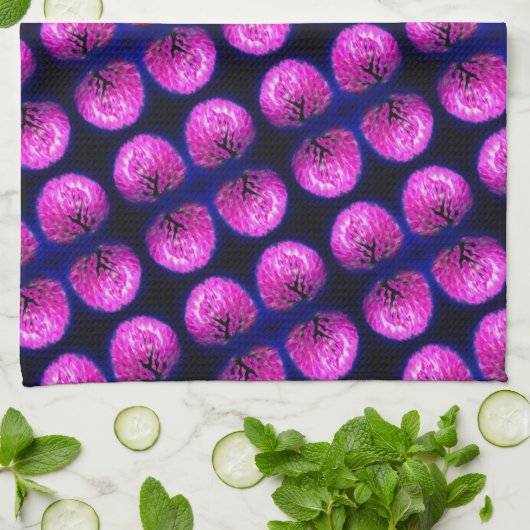 Red Clover Wildflower Abstract Patroon Theedoek (Gevouwen)