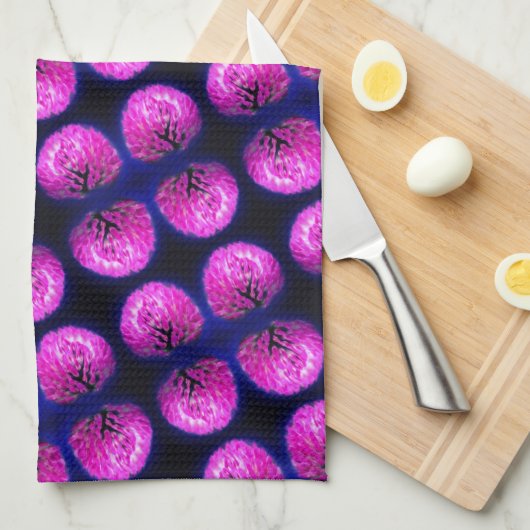 Red Clover Wildflower Abstract Patroon Theedoek (Quarter Fold)