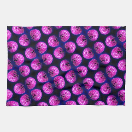 Red Clover Wildflower Abstract Patroon Theedoek (Horizontaal)