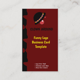 Red Clown Comedy Funny Logos Visitekaartje