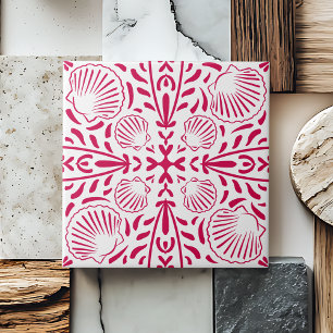 Red Coastal Sheashell Koraal Keuken Backsplash Tegeltje