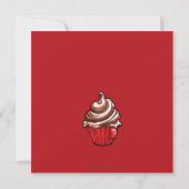 Red Coffee Cupcake Red Birthday Invitation Kaart (Achterkant)