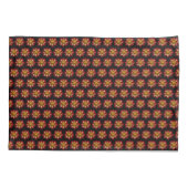 Red Collarette Dahlia Floral Pattern on Black Kussensloop (Achterkant-Links)